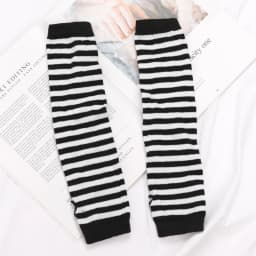 Punk Winter Warm Long Sleeves Gloves Goth Men Women Fingerless Stripe Hip-Hop Knitted Elbow Mittens Elastic Outdoor Warmer Arm