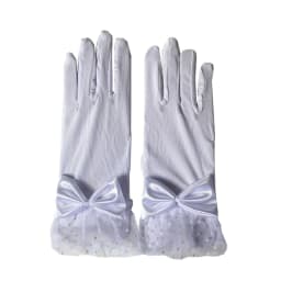 26CM Women Sexy Mesh Thin Bow Gloves Breathable Elasticity Bow Dot Cute Lovely Sweety Banquet Stage Performance Wedding