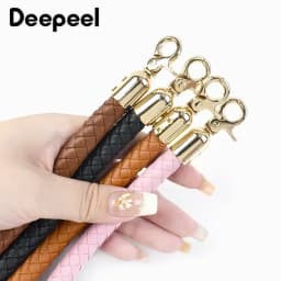 2Pcs 30/40/60mm Bag Handles Colored Replaceable Leather Shoulder Strap Fashion Handbag Weave PU Metal Buckle Accessories