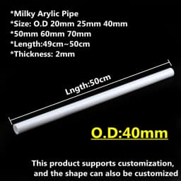 (50cm/lot) OD 16 20 25 32 40 50 60 70mm Milk White Acrylic Tube PMMA pipe for Home Garden lampshade, Aquarium accessories DIY