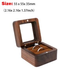 Free Custom Name Walnut Wooden Ring Box Personalized Wedding Anniversary Gift Walnut Wood Engagement Wedding Rings Box Gift