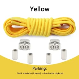 1 Pair Elastic Shoelaces for Sneakers No Tie Shoe Laces Metal Lock Quickly Put on And Take Off Lazy Shoes Lace Round Rubber Band