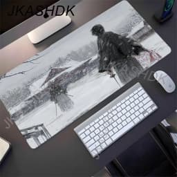 Black Samurai Mouse Pad Gamer Table Mat Teclado Empresa Gaming Laptop Esports Mousepad PC Office Accessories Computer Desk Mats