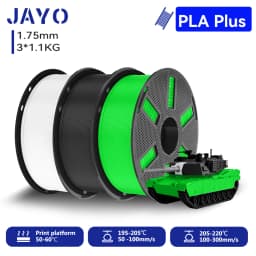 JAYO 3*1.1KG PLA + Filament 1.75MM PLA Plus 3D Printer Filament 1.1KG/roll For FDM Neatly Wound Coloful 3D Printing Material for 3D Printer & Pen