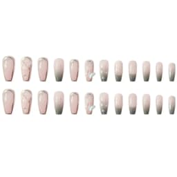 24pcs Press on Nails False Nail Butterfly Resin Ballerina Nails Artificial Nail Tips Manicure Tool Nail Tips Wearable Fake Nails