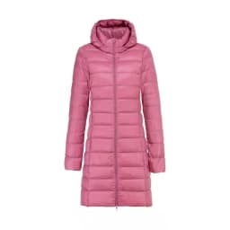 Winter Womens Down Jackets Long Ultra Light Thin Casual Coat Puffer Jacket Slim Remove Hooded Hat Detachable Parka Plus size