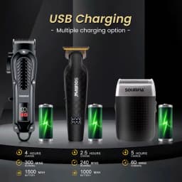 SOLIMPIA 3PC Hair Clipper Grooming Kit for Men Trimmer Shaver Wet and Dry Precision Haircut Tools for a Neat And Tidy Look