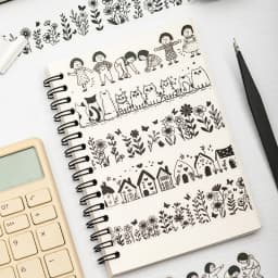 Journal GO 3cmx2m Kawaii Black and White Cute Life Sticker Washi Tape DIY Scrapbook Journal Diary Album Stationery Masking Tape