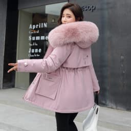 Winter Jacket Coat New Women Parka Clothes Long Coat Wool Liner Hooded Jacket Fur Collar Thick Warm Snow Wear Padded Parka