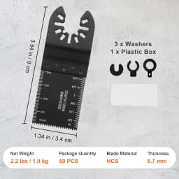 SucceBuy 50 PCS Oscillating Saw Blades Universal Release Dewalt Multitool Blades for Wood Cutting Plastic Renovator Power Tool