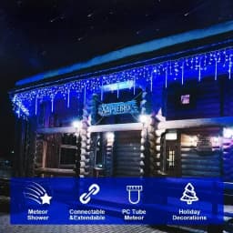 USB Falling Meteor Lights LED String Warm White Blue Colorful 30CM8Tubes 50CM8Tubes IP54 Waterproof 8 Modes Festival Yard Decor