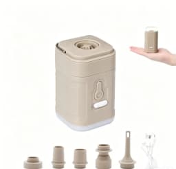 Mini Electric Inflatable Pump 3-in-1 with Lights Wireless Air Compressor for Camping Hiking Inflate & Deflate Equipment