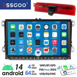 ESSGOO 7/9" Android 14 CarPlay GPS Navi for VW Caddy Life 2K Facelift Cross maxi Car Stereo Radio Rear View Camera Brake Light