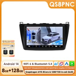 Hizpo 2Din 9inch Android Auto Car Radio for Mazda 6 2007 - 2012 CarPlay Screen GPS Navigation 4G BT WiFi SWC DSP RDS 360° Cam