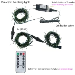 6M-48M LED Fairy Light Cluster Firecracker String Lights Christmas Garland For Birthday Home New Year Christmas Tree Decor Lamps