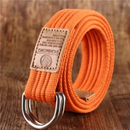New men's and women's Korean version 16 color double loop buckle canvas belt 43 inch casual pants canvas belt youth pants belt