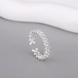 925 Sterling Silver Sanding Face Adjustable Rings For Women Ladies Elegant Luxury Quality Jewelry Accessories Jewellery