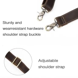 Unisex Black Real Cowhide Leather Bag Straps Shoulder Crossbody Adjustable Genuine Leather Shoulder Straps for Bag