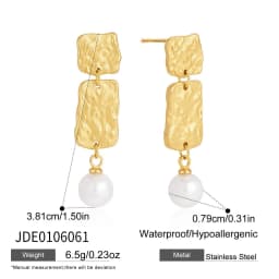 Uworld Classic Geometric Drop Earrings For Women Minimalist 18K Gold PVD Plated Stainless Steel Earrings Fashion Jewelry Gift