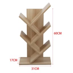 【Breeins】Rustic Standing Tree Bookshelf Wood Display Rack For Home Office Decoration Storage Organizer Shelf Bookcase