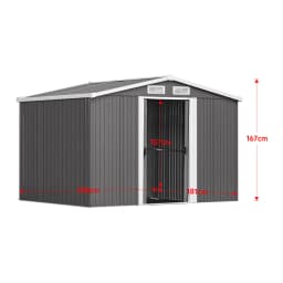 Large Heavy-Duty Metal Garden Tool Storage Shed, Weatherproof Steel Construction, Rust/UV/Water-Resistant, Foundation Included