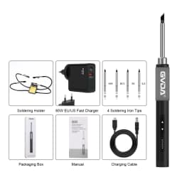 GVDA Electric Soldering Iron Welding Tool Ceramic Heater Welding Solder Rework Station Repair Heat Pencil Portable Soldering Pen