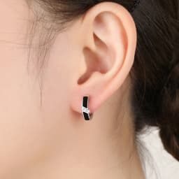 High-quality 925 Sterling Silver Earrings luxury 10mm Circle Zircon Hoop Earring for Grils Woman Wedding party Jewelry Gifts