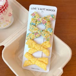 2026 4PCS/Set Kids Hair Clips Gingham Floral Bow Hair Barrettes No Hurt Hair Non Slip Soft Fabric Toddler Girls Accessories Gift