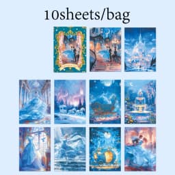 10 Sheets/Bag Dreamy Fairy Tale Theme Background Stickers, Fit for DIY, Scrapbook, Phone Case, Notebook & More Decorations