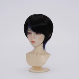 Doll's Wig for 1/3 1/4 1/6 Bjd Doll Color Blocking Short Hair Soft Silk Play House Girl Toys Dress Up Doll Accessories, No Doll