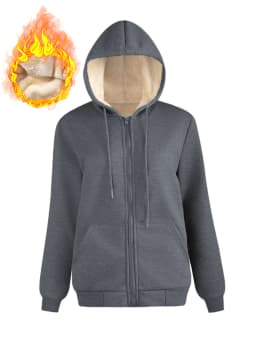 Women's Warm Fleece Lined Hoodie Thick Sherpa Pullover Drawstring Winter Sweatshirt Long Sleeve Multicolor Casual Top
