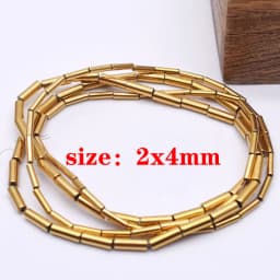 Plated Genuine Gold Color Retention AAA+ Natural Hematite Stone Spacer Loose Beads For Jewelry Making Diy Bracelets Finding