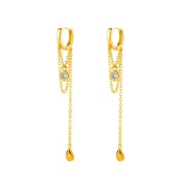 925 Sterling Silver Ear Needle Crystal Zircon Tassel Pendant Hoop Earrings Retro Small Fragrance Style High Jewelry Women Gifts