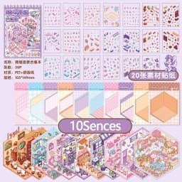 1pc Miniature Scene Collection 2.0 Landscape Stickers 3D House Girl Decompression DIY Children's Handbag Stickers