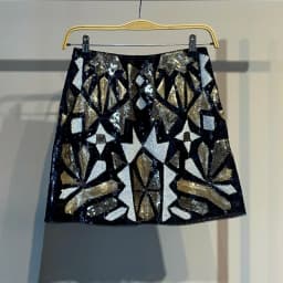 Puloru Women's Sparkly Sequined Mini Skirt Summer Stylish Mid Rise A Line Short Skirt for Work Streetwear Nightclub Shiny Skirt