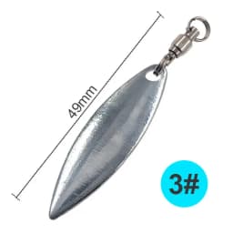20pieces Willowleaf Spinner blades+ Ball Bearing Swivels with Split Rings Trolling Fishing Lures Accessories Spinnerbaits
