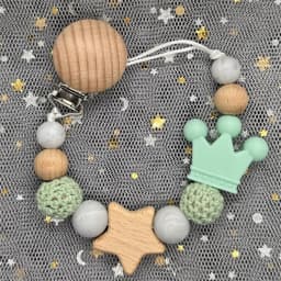 Custom Personalized Name Baby Pacifier Clip Bear Pacifier Chain Holder for Baby Teething Soother Chew Toy Food Grade Dummy Clips