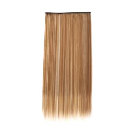 24Inch Synthetic Long Straight 5 Clips One Piece Invisible Hair Extensions Black Brown Hairpiece for Women