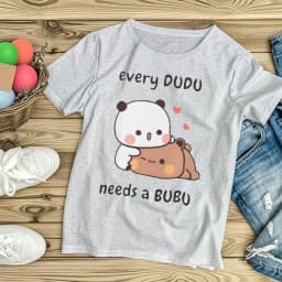 Every Dudu Needs A Bubu Cute Panda Bear Hug Clothing Kawaii Bubu Dudu Classic Unisex Anniversary Gifts Short Sleeve Tees