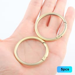 5PCS Spring O Ring Metal Round Carabiner Clip Circle Key Ring Clips for Keychain Buckle Bags Purse Handbag Craft Keychain Clip