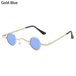 Vintage Rock Punk Man Sunglasses Classic Small Round Sunglasses Women Wide Bridge Metal Frame Black lens Driving Eyewear