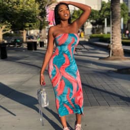 Spring/Summer Women's Colorful Tie Dye Print Off Shoulder Wrapped Chest Dress