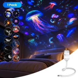 2-IN-1 USB Galaxy Projection Light with 13 Scenes, 7 Colors Stepless Dimming Night Light for Car Interior, Home, Bedroom, Romantic Galaxy Atmosphere Light