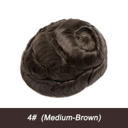 VLoop Super Natural Hairline Ultra Thin Skin 0.02mm 80%Density Undetectable Men Toupee Brown Black Grey 520# Hair System for Men