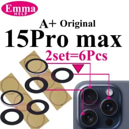 2Set Original Sapphire Back Camera Lens Glass for iPhone 16 15 14 13 12 Pro Max Mini Replacement Parts