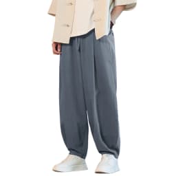 New Korea Cotton Linen Harem Pants Solid Baggy Pants Loose Large Jogger Sweatpants Breathable Casual Trousers Men's Work Pants