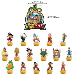 Dragon Ball Z Birthday Party Decoration Anime Tableware Invitation Cards Banner Backdrop Poster Cake Topper Number Balloon Set