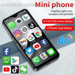 SOYES F9 Max Android 12 Mini Smartphone 4.3 Inch Octa Core 6GB+128GB Phone 2750mAh Type C OTG Small Phone Face ID WhatsApp BT