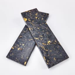2pieces CF Carbon Fiber Black Marble with Resin for DIY Knife Handle Material Gold Foil Powder Compression Patch Plate