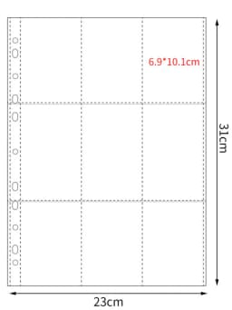11-Hole A4 Binder Refill Pages 10 Pack Multi-Grid for Photo Card Postcard Coin Collection Scrapbook Album